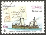 Stamps Laos -  Exposición filatélica internacional en Toronto Capex 87, nave de transporte del correo