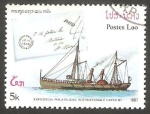 Stamps Laos -  Exposición filatélica internacional en Toronto Capex 87, nave de transporte del correo