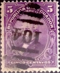 Stamps Ecuador -  Intercambio 0,20 usd 5 cents. 1915