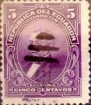 Stamps : America : Ecuador :  Intercambio 0,20 usd 5 cents. 1915