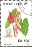 Stamps : Africa : S�o_Tom�_and_Pr�ncipe :  FLORES.  ANTURIUS.