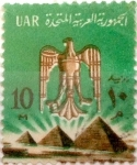 Stamps : Africa : Egypt :  Intercambio 0,20 usd 10 miles. 1964