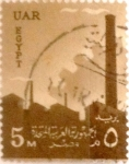 Stamps : Africa : Egypt :  5 miles. 1958