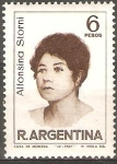 Stamps Argentina -  MUJERES  ARGENTINAS  FAMOSAS. ALFONSINA  STORNI,  ESCRITORA  Y  EDUCADORA.