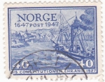 Sellos de Europa - Noruega -  PAISAJE MARITIMO