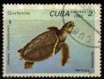 Sellos de America - Cuba -  CUBA 1983 M-2767 SELLO ANIMALES TORTUGA QUELONIOS TURTLE USADO