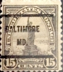 Stamps United States -  Intercambio cxrf2 0,30 usd 15 cents. 1922