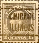 Stamps : America : United_States :  Intercambio 1,50 usd 15 cents. 1917