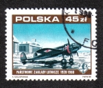 Stamps : Europe : Poland :  Los ELK, State Aircraft Works, 60th anniv.