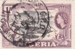 Stamps Nigeria -  ISABEL II - construcción de balsas