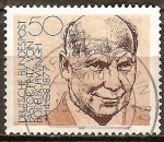 Stamps Germany -  Cent. de Friedrich von Bodelschwinghstraße el Pastor(1877-1946) Teólogo protestante.