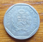 monedas de America - Per� -  MONEDA REPUBLICA DE PERU - ( REVERSO )