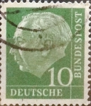 Sellos de Europa - Alemania -  Intercambio 0,20 usd 10 pf. 1954