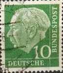 Stamps Germany -  Intercambio 0,20 usd 10 pf. 1954