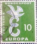 Sellos de Europa - Alemania -  Intercambio 0,20 usd 10 pf. 1958