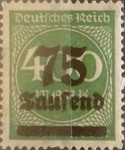 Stamps Germany -  Intercambio ma2s 0,20 usd 75000 sobre 400 marcos 1923