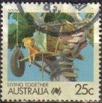 Sellos del Mundo : Oceania : Australia : AUSTRALIA 1988 Michel 1084 SELLO LIVING TOGETHER COMICS ROBINSON
