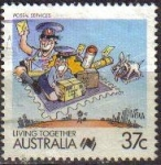 Stamps : Oceania : Australia :  AUSTRALIA 1988 Scott 1063 Sello Living Together Comics Servicio Postal Cartero Usado Michel 1085