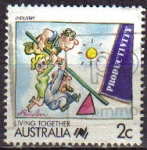 Stamps Australia -  AUSTRALIA 1988 Michel 1094 SELLO LIVING TOGETHER COMICS PRODUCTIVIDAD
