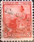 Sellos de America - Argentina -  Intercambio 0,30 usd 5 cents. 1899