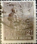 Sellos de America - Argentina -  Intercambio 0,25 usd 2 cents. 1911