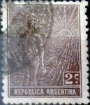 Sellos de America - Argentina -  Intercambio 0,25 usd 2 cents. 1911