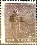 Sellos de America - Argentina -  Intercambio 0,20 usd 2 cents. 1912