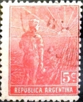 Sellos de America - Argentina -  Intercambio 0,25 usd 5 cents. 1912