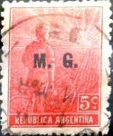 Stamps Argentina -  Intercambio 0,20 usd 5 cents. 1912