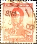 Stamps Argentina -  Intercambio 0,25 usd 5 cents. 1917