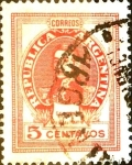 Stamps Argentina -  Intercambio 0,20 usd 5 cents. 1945