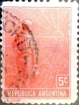 Stamps Argentina -  Intercambio 0,20 usd 5 cents. 1911