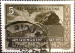 Stamps Argentina -  Intercambio 0,20 usd 5 cents. 1951