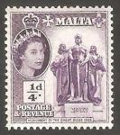 Sellos de Europa - Malta -  239 - Elizabeth II, y monumento