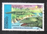 Stamps : Africa : Republic_of_the_Congo :  Animales Prehistoricos 