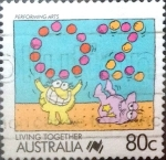 Stamps Australia -  Intercambio 1,00 usd 80 cents. 1988