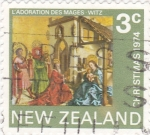 Stamps New Zealand -  Navidad-1974