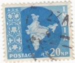 Stamps India -  mapa de la india