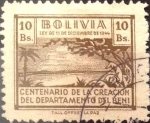 Stamps : America : Bolivia :  Intercambio 0,20 usd  40 cents.  1946