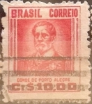 Stamps : America : Brazil :  Intercambio 0,20 usd  10cr. 1947