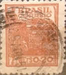 Stamps : America : Brazil :  Intercambio 0,20 usd  20 cents. 1947