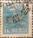 Stamps Brazil -  Intercambio 0,20 usd  40 cents. 1947