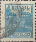 Stamps Brazil -  Intercambio 0,20 usd  40 cents. 1947