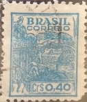 Stamps Brazil -  Intercambio 0,20 usd  40 cents. 1947