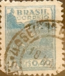 Stamps : America : Brazil :  Intercambio 0,20 usd  40 cents. 1947