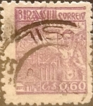 Stamps : America : Brazil :  Intercambio 0,20 usd  60 cents. 1947