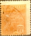 Stamps Brazil -  Intercambio 0,40 usd  100 r. 1922