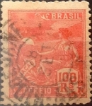 Stamps : America : Brazil :  Intercambio 0,40 usd  100 r. 1922