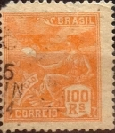 Stamps Brazil -  Intercambio 0,40 usd  100 r. 1922