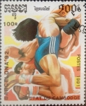 Stamps Cambodia -  Intercambio cxrf2 0,20 usd   100 r. 1991